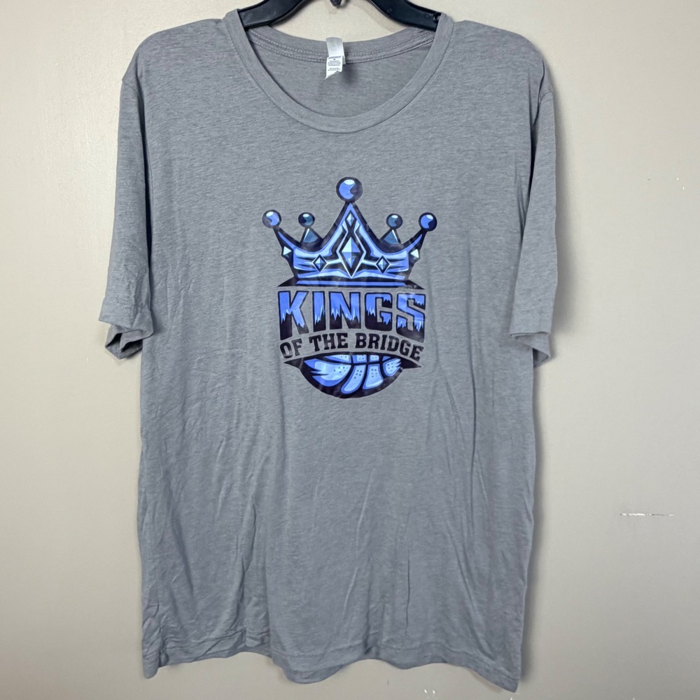 Bella Canvas Mens T Shirt XL Gray Kings of the Bridge Basketball Graphic Tee
